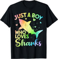 [100% Cotton]Just a Boy Who Loves Sharks Cute Shark Lover Boys T-Shirt Hoodie, Sweatshirt | CiraTrend.com