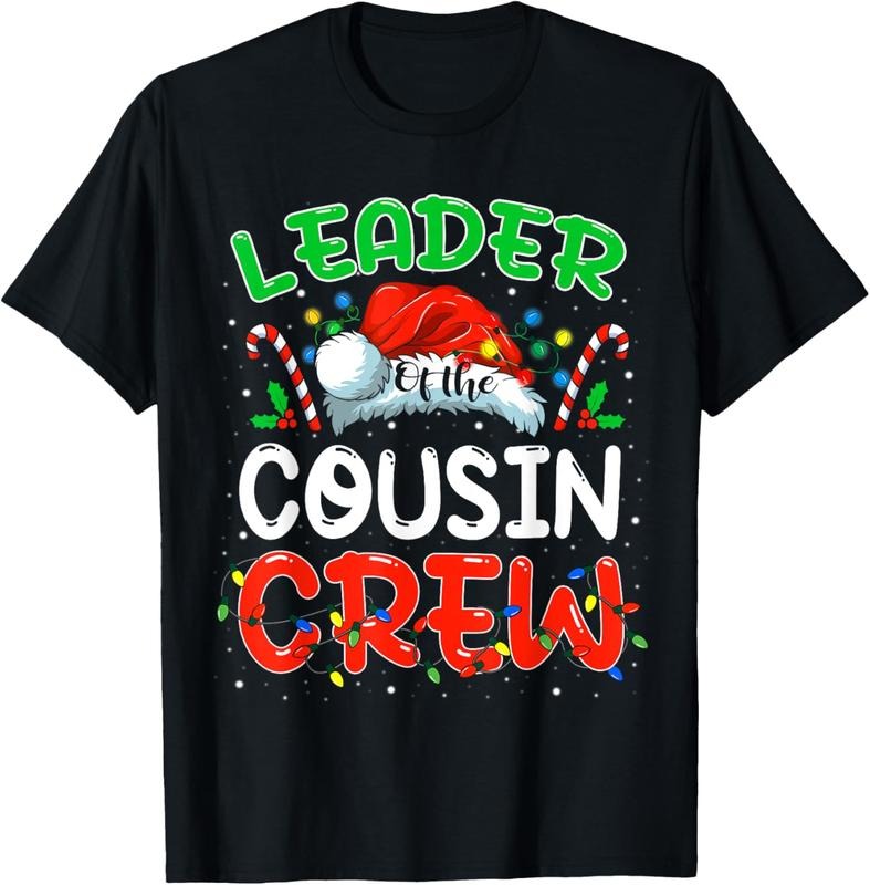 100% Cotton Leader of the Cousin Crew Christmas Family Matching Xmas T-Shirt Hoodie, Sweatshirt | CiraTrend.com