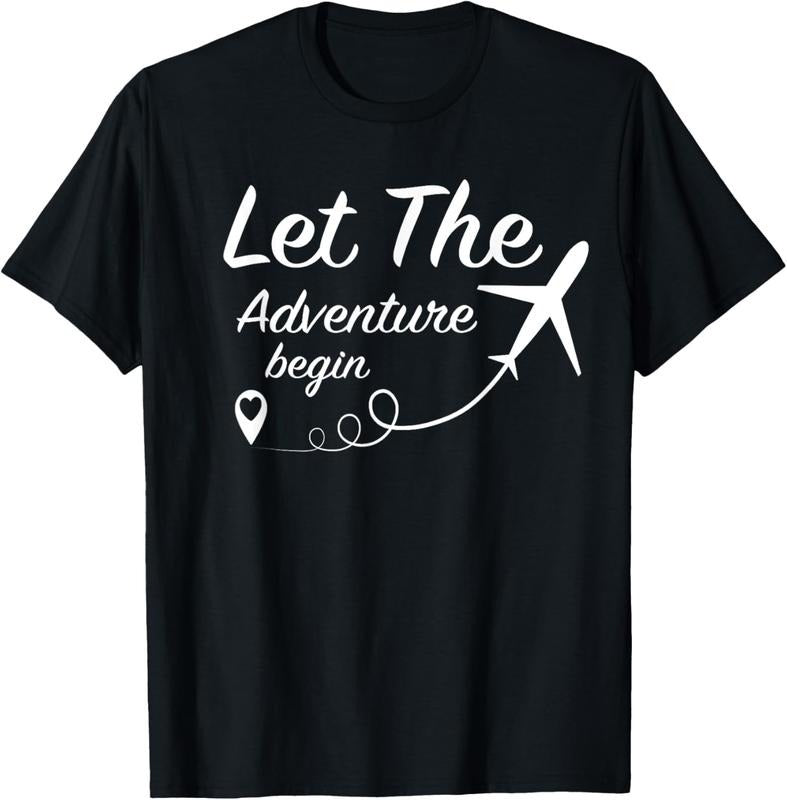 100% Cotton Let The Adventure Begin - Love Travel Airplane Traveling T-Shirt Hoodie, Sweatshirt | CiraTrend.com