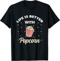 100% Cotton Life Is Better With Popcorn T-Shirt Hoodie, Sweatshirt | CiraTrend.com