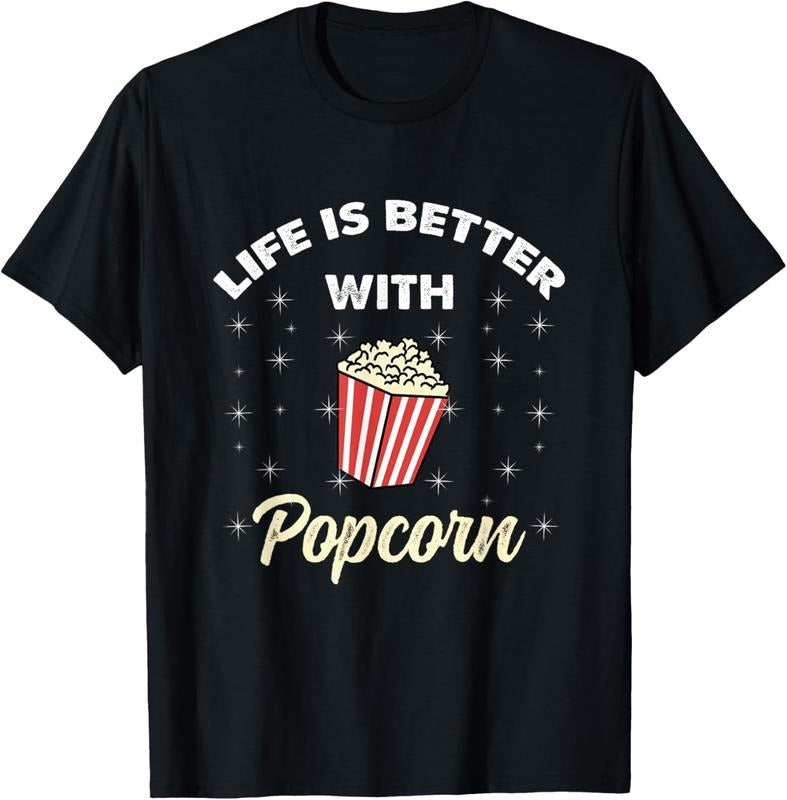 100% Cotton Life Is Better With Popcorn T-Shirt Hoodie, Sweatshirt | CiraTrend.com