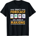 [100% Cotton]Mah Jong Forecast 100% Chance Of Mahjong T-Shirt Hoodie, Sweatshirt | CiraTrend.com