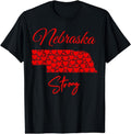 [100% Cotton]Men's Women's Nebraska-Strong T-Shirt Red Hearts Map Shirt Hoodie, Sweatshirt | CiraTrend.com