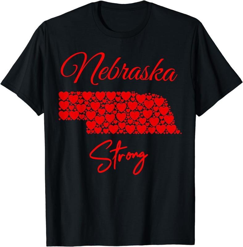 [100% Cotton]Men's Women's Nebraska-Strong T-Shirt Red Hearts Map Shirt Hoodie, Sweatshirt | CiraTrend.com