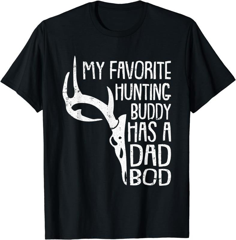 [100% Cotton]Mens Hunting Buddy Fathers Day Funny Dad Bod Daddy Papa Hunter T-Shirt Hoodie, Sweatshirt | CiraTrend.com