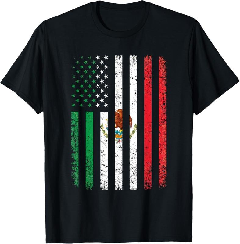 100% Cotton Mexico Flag Gift 4th Of July USA American Mexican Flag T-Shirt Hoodie, Sweatshirt | CiraTrend.com