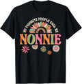 [100% Cotton]My Favorite People Call Me Nonnie Funny Retro Floral T-Shirt Hoodie, Sweatshirt | CiraTrend.com