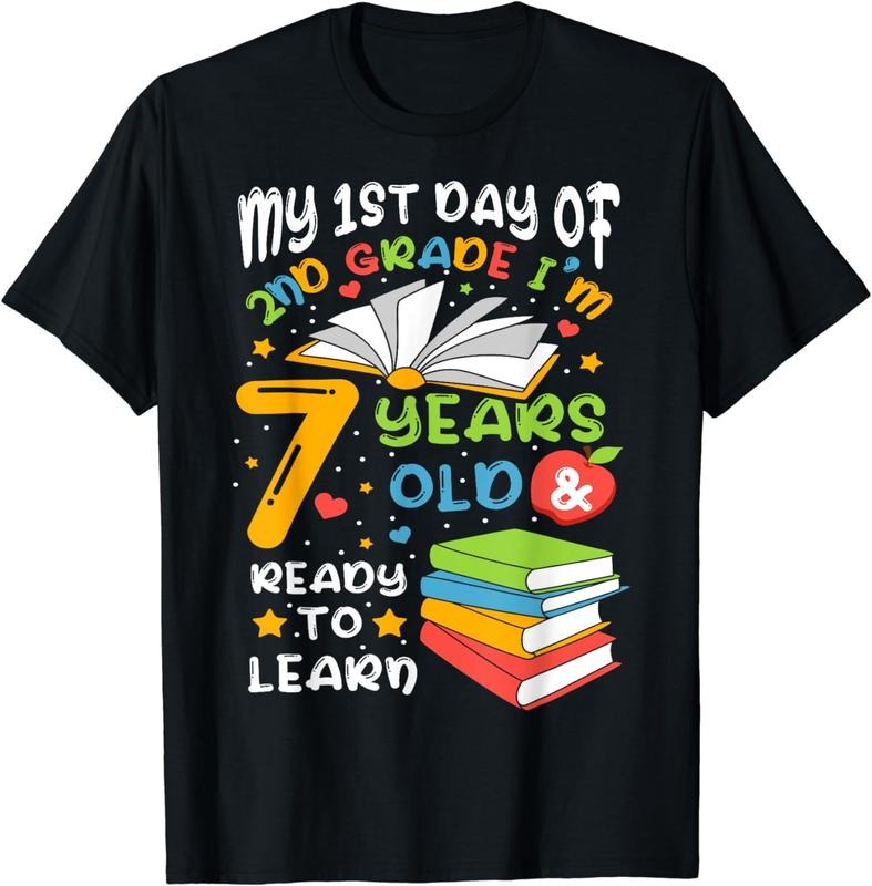 [100% Cotton]My First Day Of 2nd Grade 7 Years old Back to School T-Shirt Hoodie, Sweatshirt | CiraTrend.com