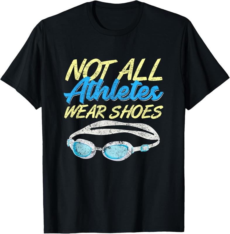 100% Cotton Not All Athletes Wear Shoes Fun Swimmers Team Swim Gift T-Shirt Hoodie, Sweatshirt | CiraTrend.com