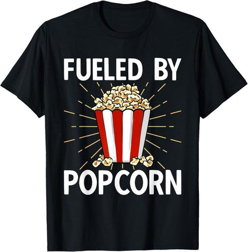 100% Cotton Popcorn Lover Movie Night Snack Fueled By Popcorn T-Shirt Hoodie, Sweatshirt | CiraTrend.com