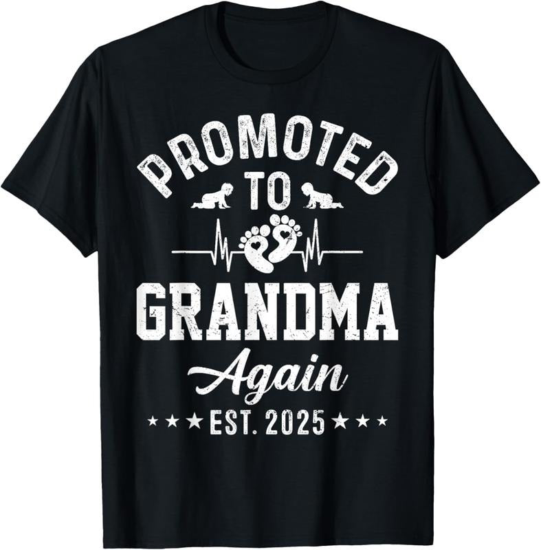 100% Cotton Promoted To Grandma Again Est 2025 Pregnancy Announcement T-Shirt Hoodie, Sweatshirt | CiraTrend.com