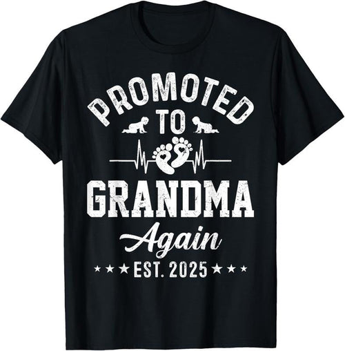 100% Cotton Promoted To Grandma Again Est 2025 Pregnancy Announcement T-Shirt Hoodie, Sweatshirt | CiraTrend.com