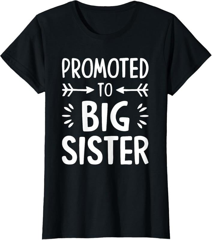 100% Cotton Promoted to Big Sister Shirt Women Teenage Girl Big Sis T-Shirt Hoodie, Sweatshirt | CiraTrend.com