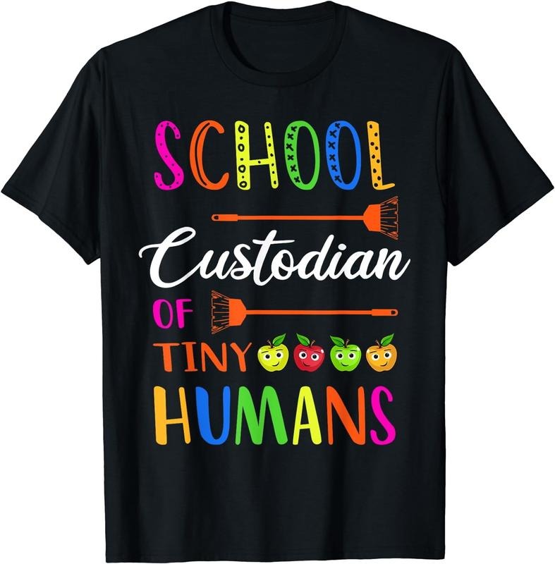 [100% Cotton]School Custodian Of Tiny Humans Funny Custodians Janitor T-Shirt Hoodie, Sweatshirt | CiraTrend.com