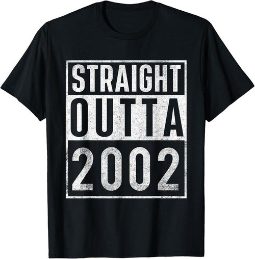 100% Cotton Straight Outta 2002 Year Of Birth Birthday T-Shirt Hoodie, Sweatshirt | CiraTrend.com