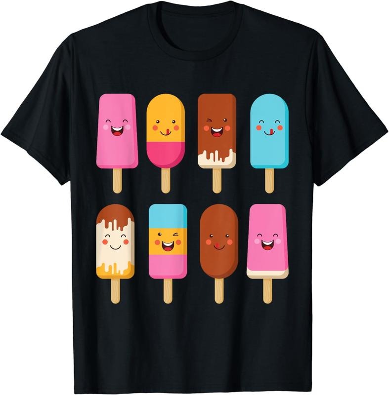 [100% Cotton]Summer Popsicles Creamsicles Ice Cream Bars With Cute Kawaii T-Shirt Hoodie, Sweatshirt | CiraTrend.com