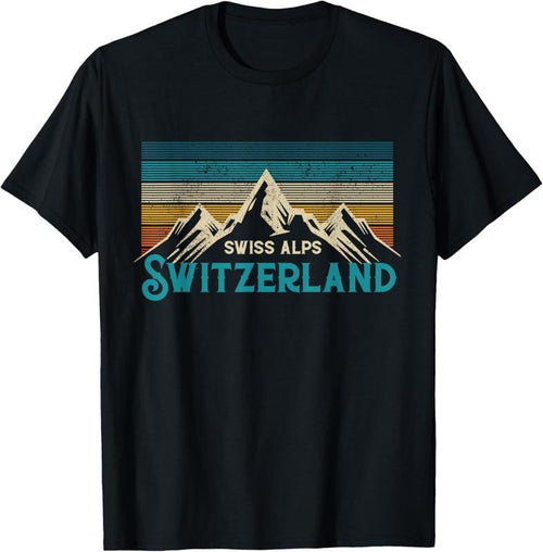 100% Cotton Switzerland Alps Vintage Mountains Swiss Souvenir Gift T-Shirt Hoodie, Sweatshirt | CiraTrend.com
