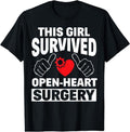 [100% Cotton]This Girl Survived Open Heart Surgery Get Well Women Gift T-Shirt Hoodie, Sweatshirt | CiraTrend.com