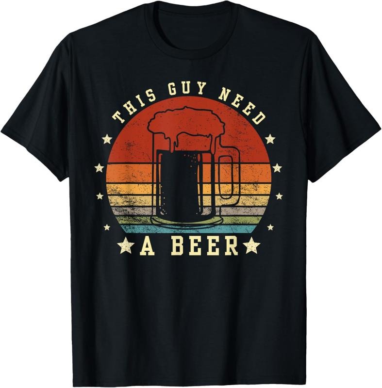 100% Cotton This Guy Needs A Beer Pun Funny Craft Dad Drinking Birthday T-Shirt Hoodie, Sweatshirt | CiraTrend.com