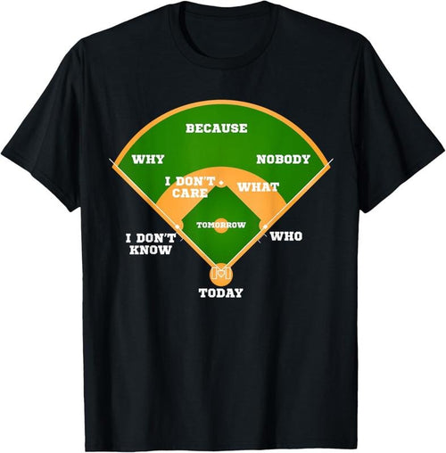 100% Cotton Who's on First? Baseball Diamond Fielding Card T-Shirt Hoodie, Sweatshirt | CiraTrend.com