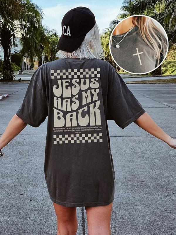 Jesus Has My Back Double Sided Washed Christian T-Shirts, Hoodie, Sweatshirt