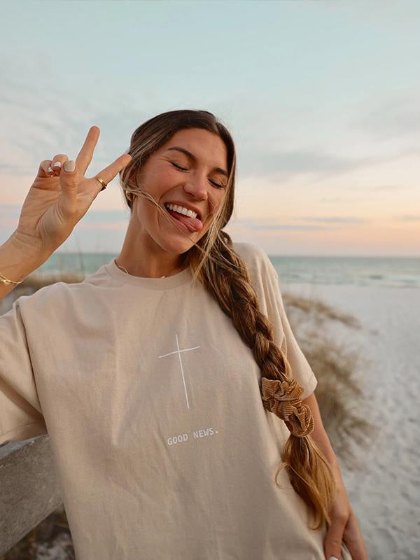 Good News Washed Christian T-shirt Hoodie, Sweatshirt | CiraTrend.com (Image 2)