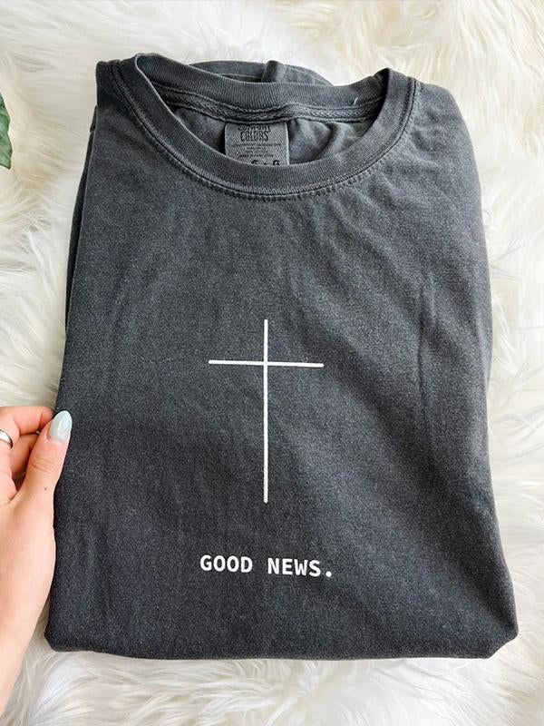 Good News Washed Christian T-shirt Hoodie, Sweatshirt | CiraTrend.com (Image 4)