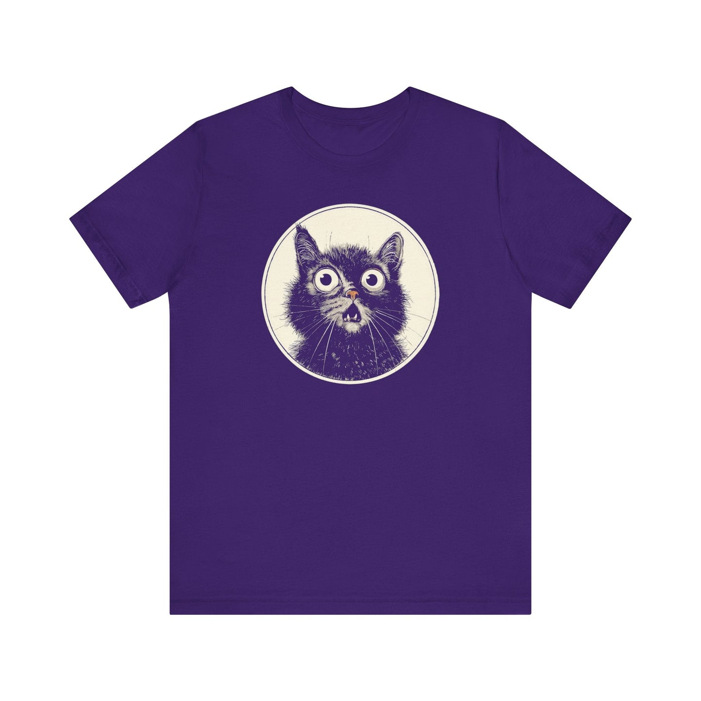 Wide-Eyed Cat Graphic Tee Ã¢â‚¬â€œ Vintage Style Cat Lover Shirt