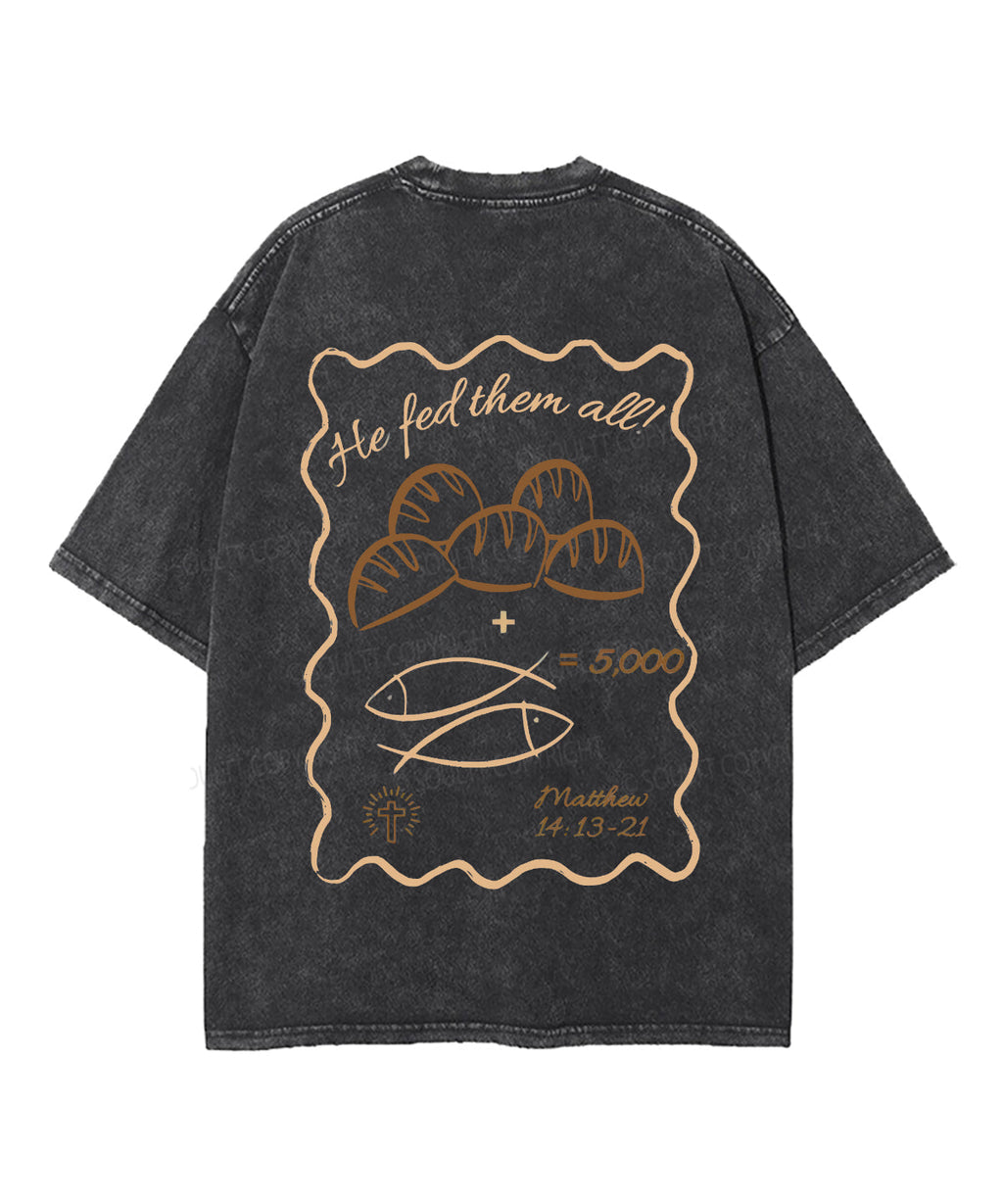Fish And Loaves Double Sided Unisex Washed Christian T-shirt Style001 Hoodie, Sweatshirt | CiraTrend.com (Image 4)