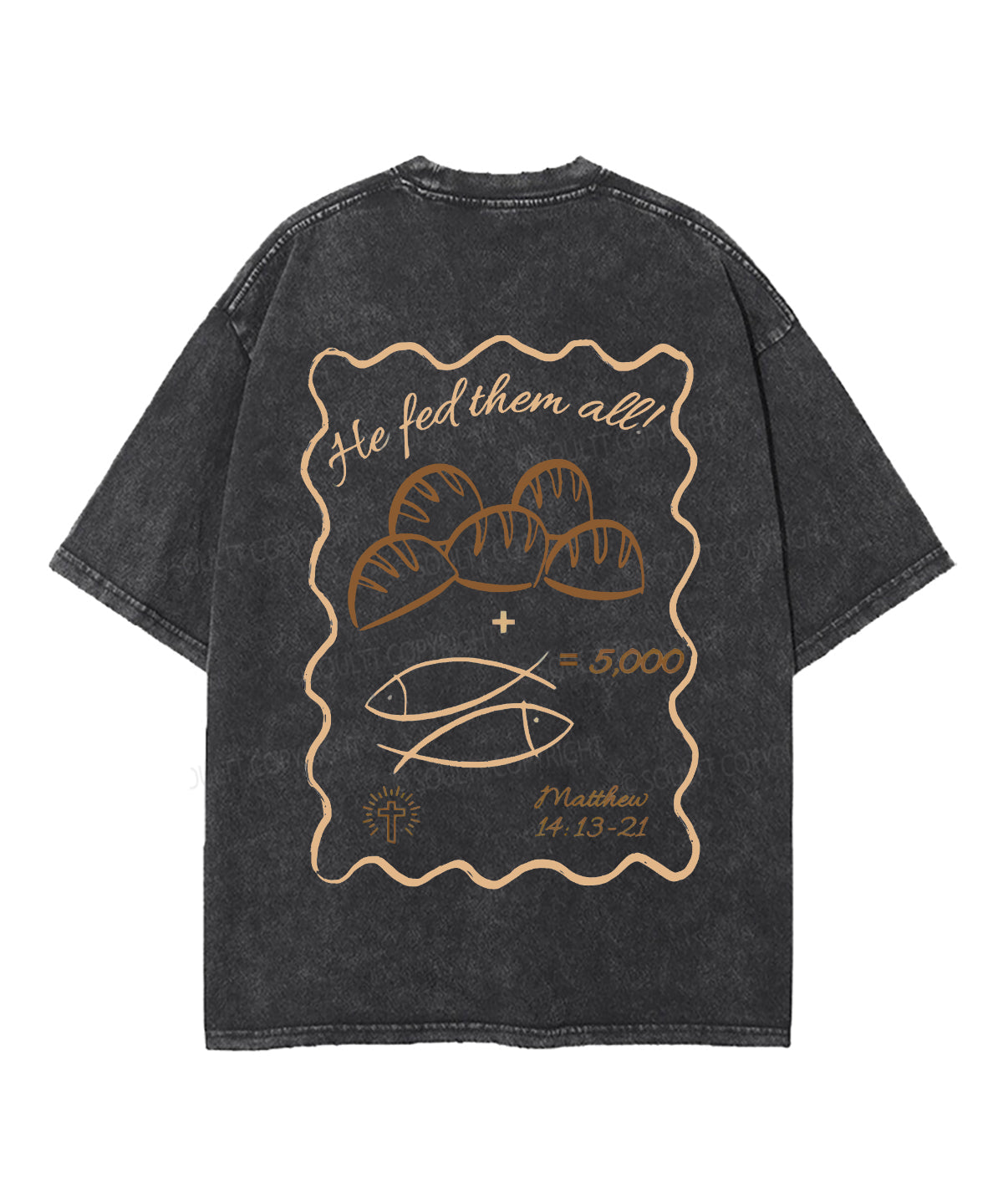 Fish And Loaves Double Sided Unisex Washed Christian T-shirt Style001 Hoodie, Sweatshirt | CiraTrend.com (Image 4)