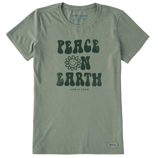 Women's Peace on Earth Happy Sun Short Sleeve Crusher Tee