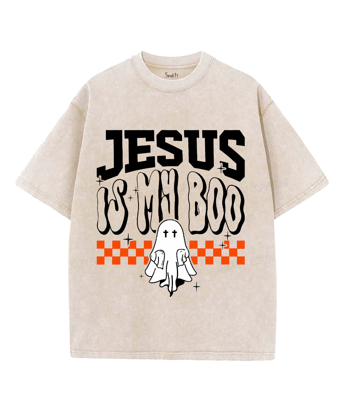 Jesus Is My Boo Unisex Washed Christian T-shirt Hoodie, Sweatshirt | CiraTrend.com (Image 1)