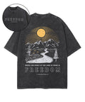 Where The Spirit Of The Lord Double Sided Unisex Washed Christian T-shirt Hoodie, Sweatshirt | CiraTrend.com (Image 1)