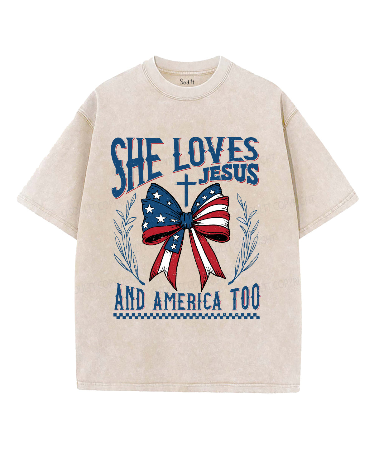 She Loves Jesus Unisex Washed Christian T-shirt Hoodie, Sweatshirt | CiraTrend.com (Image 4)