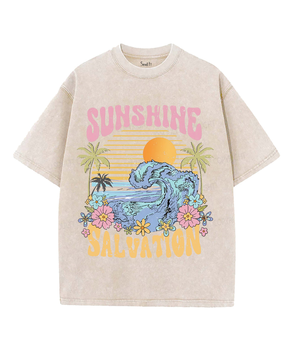 Sunshine & Salvation Unisex Washed Christian T-shirt Hoodie, Sweatshirt | CiraTrend.com (Image 4)
