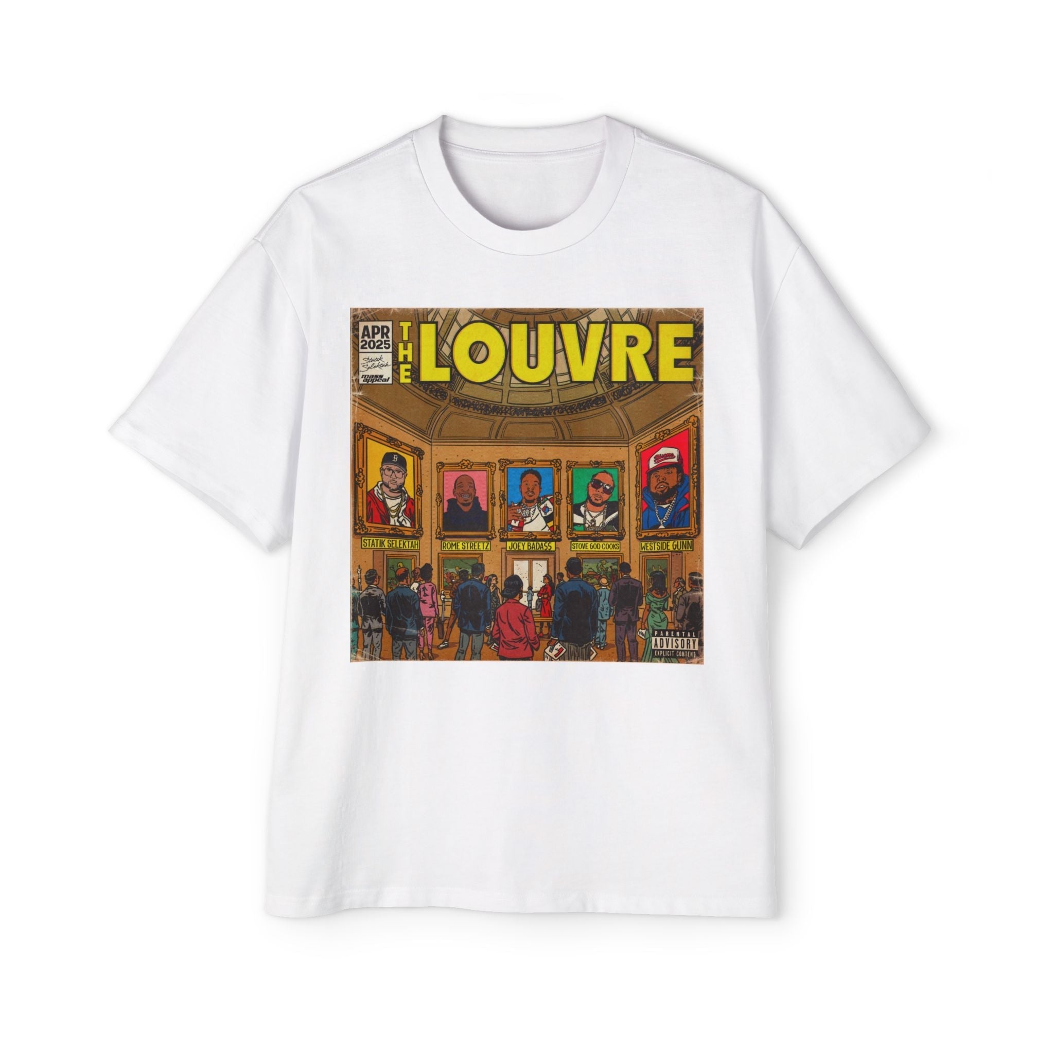 The Louvre - Men's Heavy Oversized Tee Hoodie, Sweatshirt | CiraTrend.com (Image 2)