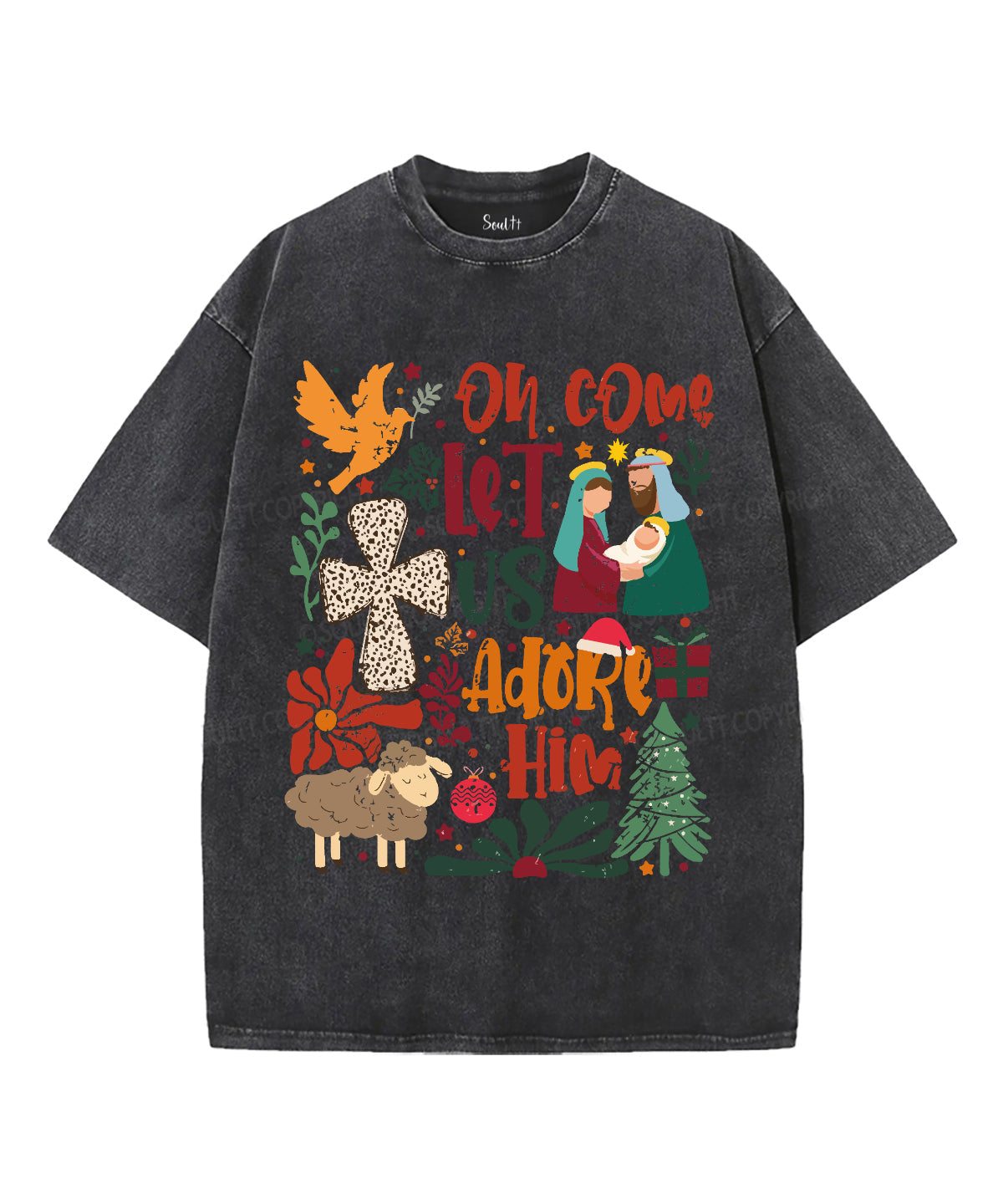 Oh Come Let Us Adore Him Washed Christian T-shirt Style003 Hoodie, Sweatshirt | CiraTrend.com (Image 2)