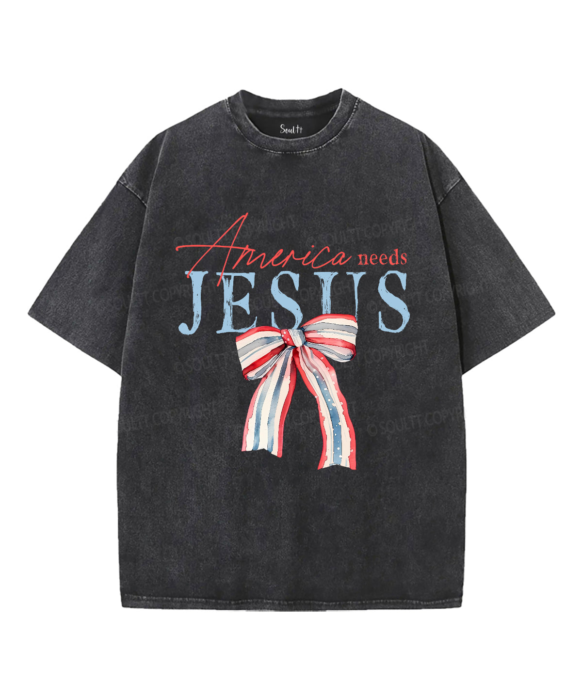 America Needs Jesus Unisex Washed Christian T-shirt Hoodie, Sweatshirt | CiraTrend.com (Image 2)