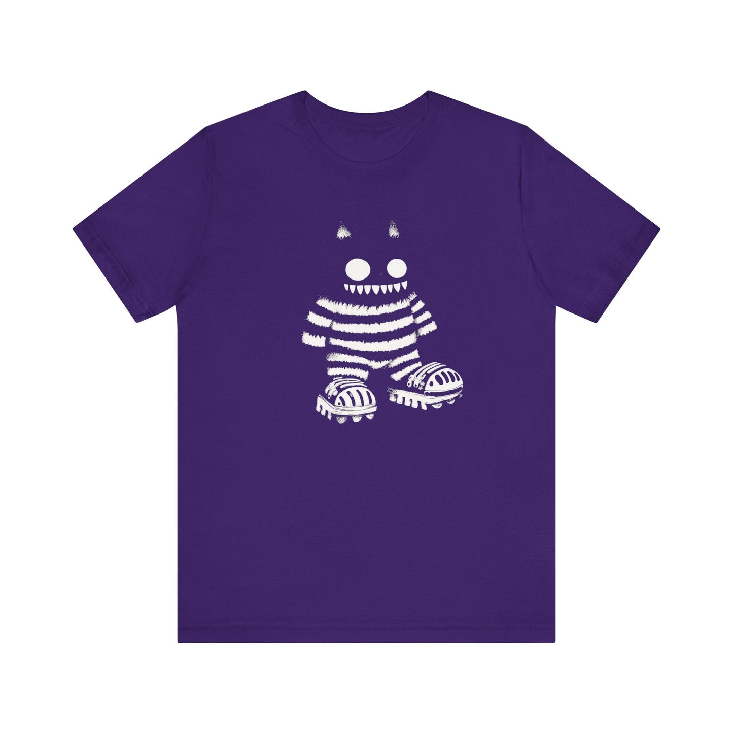 Striped Cat Monster Graphic Tee Ã¢â‚¬â€œ Playful and Edgy Creature Design Shirt