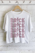 Rock Rock Rock Rock Graphic Crop Top