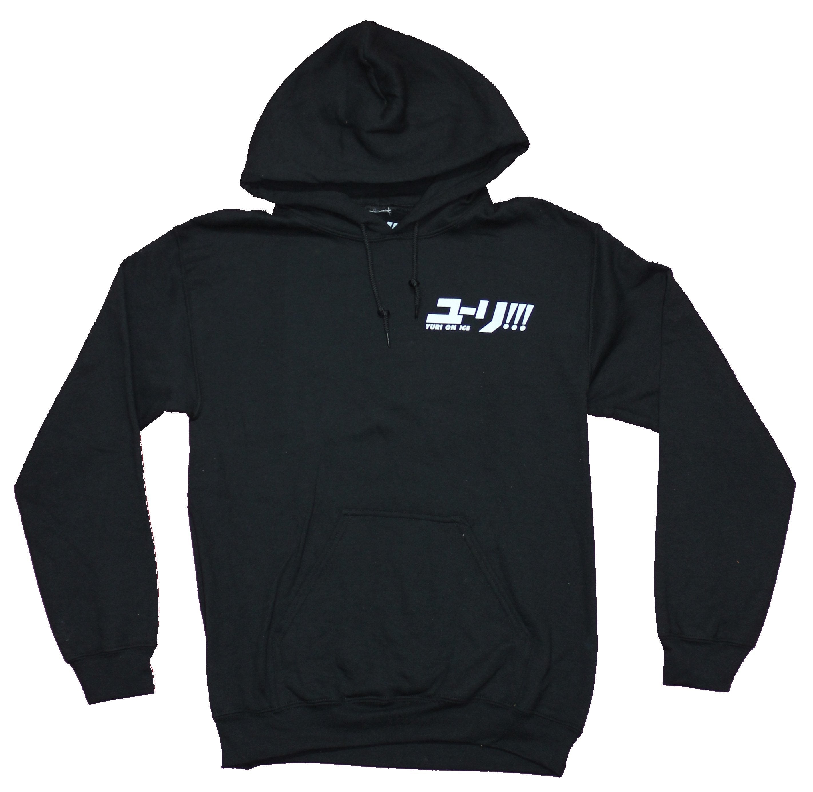 Yuri On Ice Mens Pull Over Hoodie - Triple Threat Character Back & Lapel Logo Image T-Shirts, Sweatshirt (Image 1)