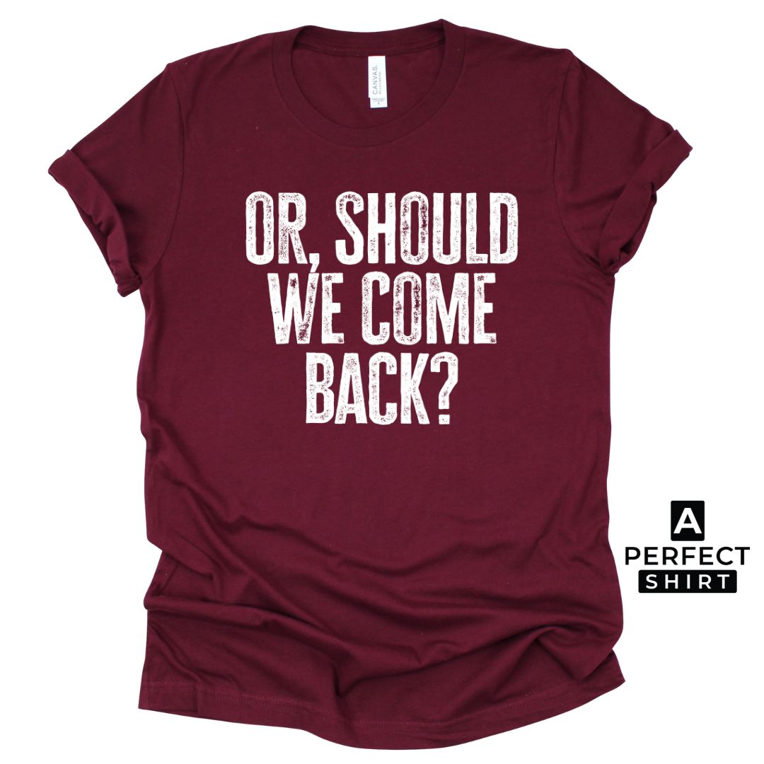 Or Should We Come Back? Unisex Family Matching  T-Shirt Hoodie, Sweatshirt | CiraTrend.com (Image 2)