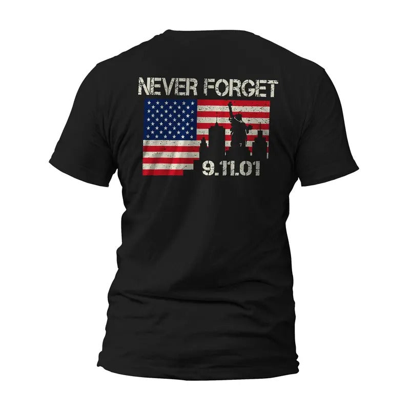 9/11 September 11th Never Forget Front or Back Print T-Shirt Hoodie, Sweatshirt | CiraTrend.com