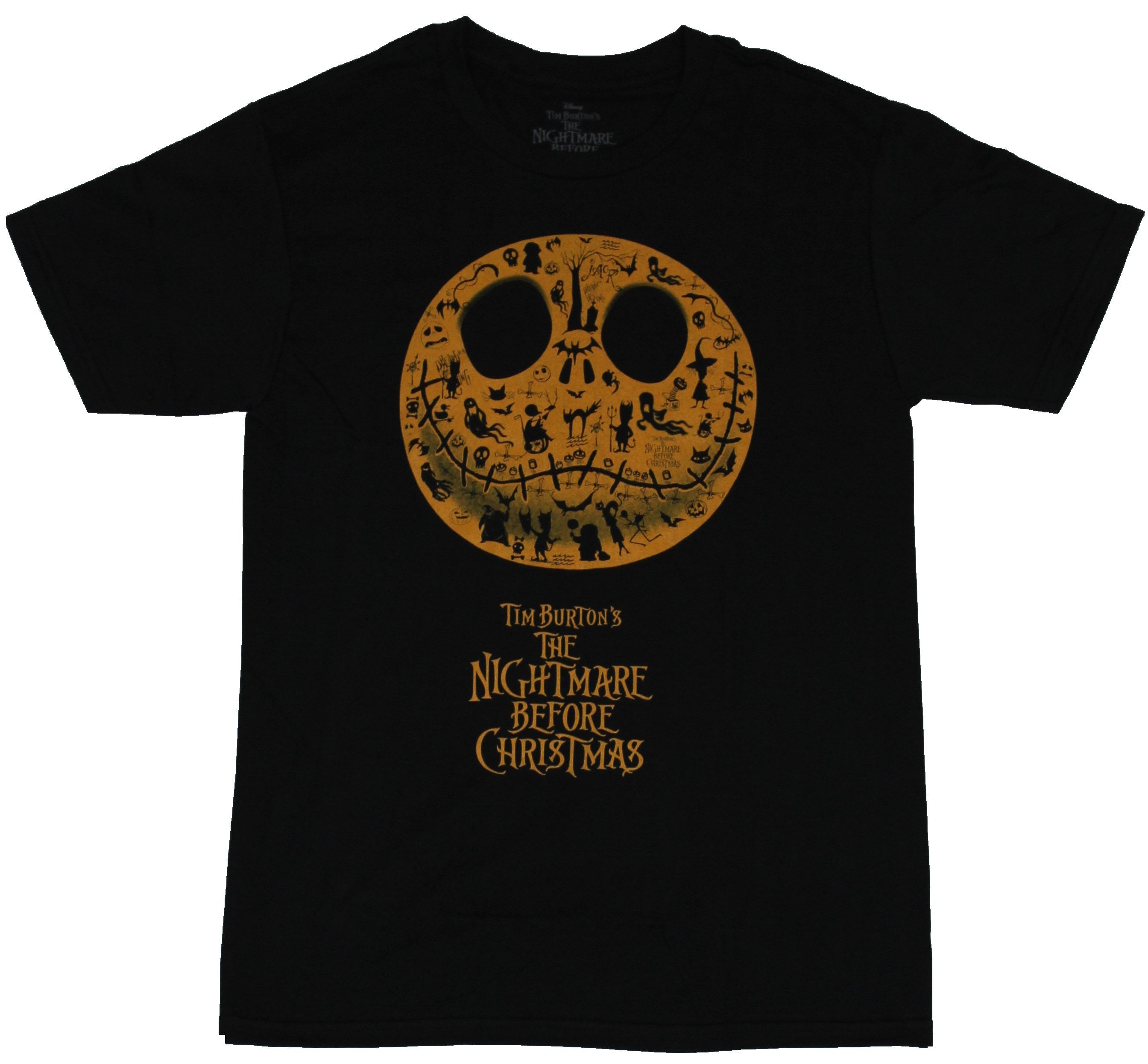 Nightmare Before Christmas Mens T-Shirt -  Jack Face Filled With Movie Images Hoodie, Sweatshirt | CiraTrend.com