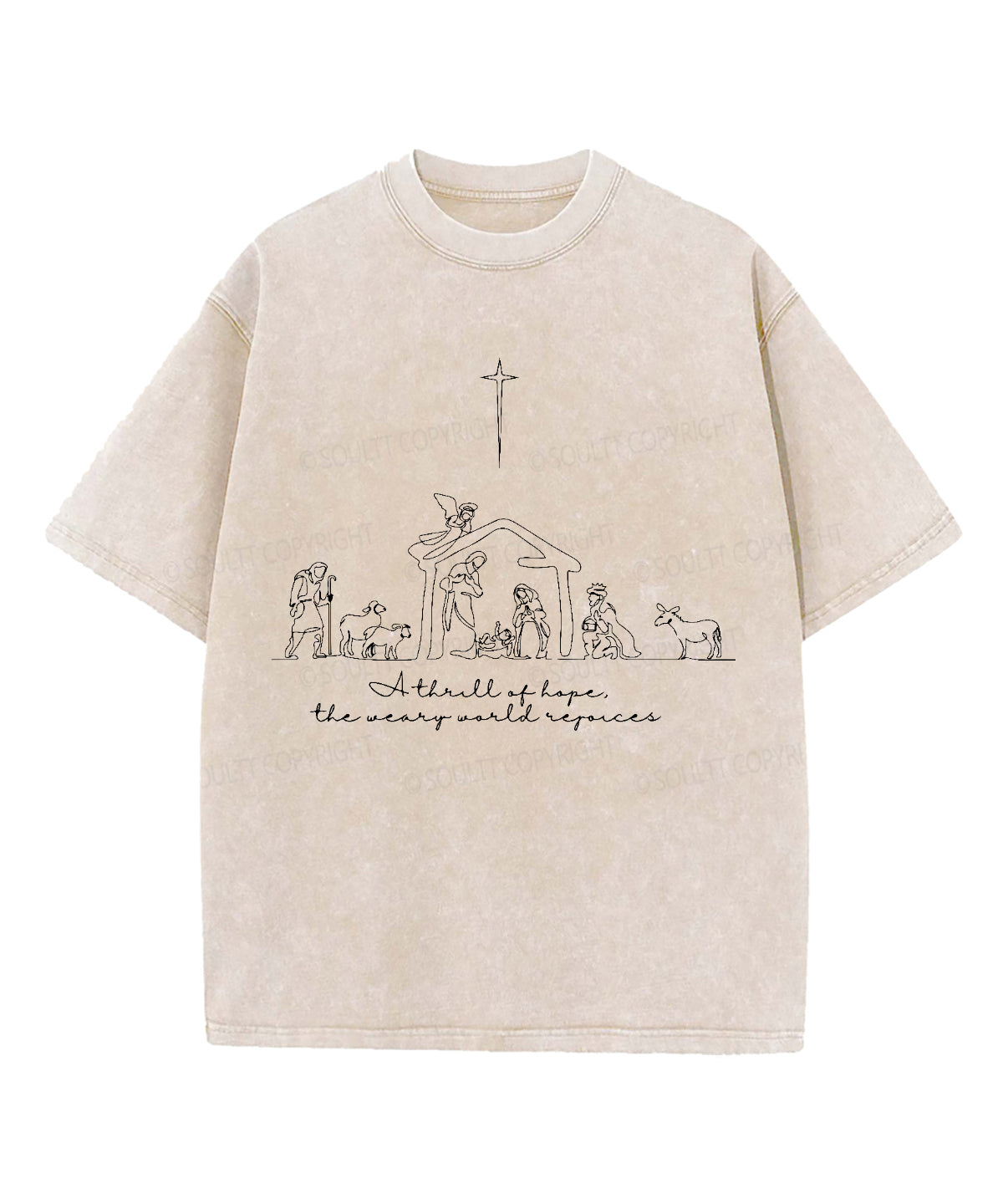A Thrill Of Hope Washed Christian T-shirt Hoodie, Sweatshirt | CiraTrend.com (Image 2)