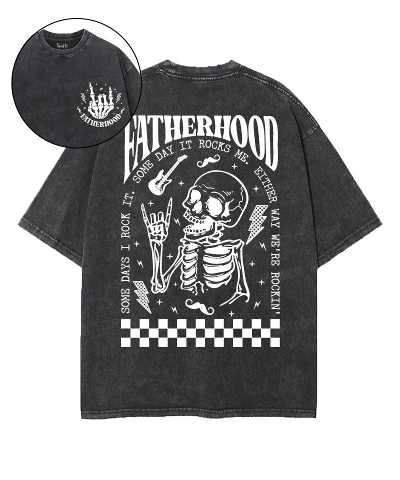 Fatherhood Double Sided Unisex Washed Christian T-shirt Hoodie, Sweatshirt | CiraTrend.com (Image 1)