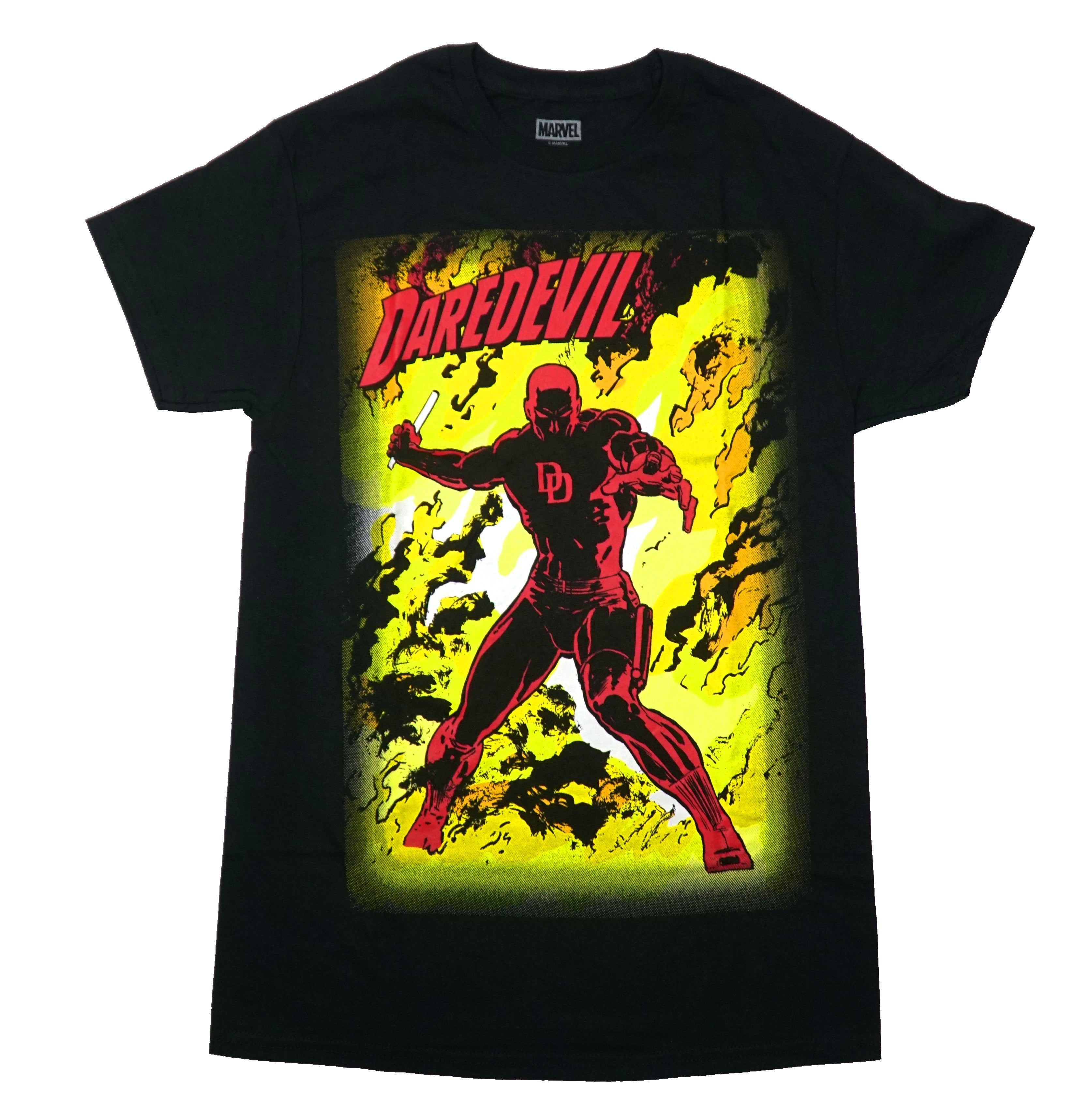 Daredevil Mens T-Shirt - Holding Baton In Front of Yellow Background Hoodie, Sweatshirt | CiraTrend.com