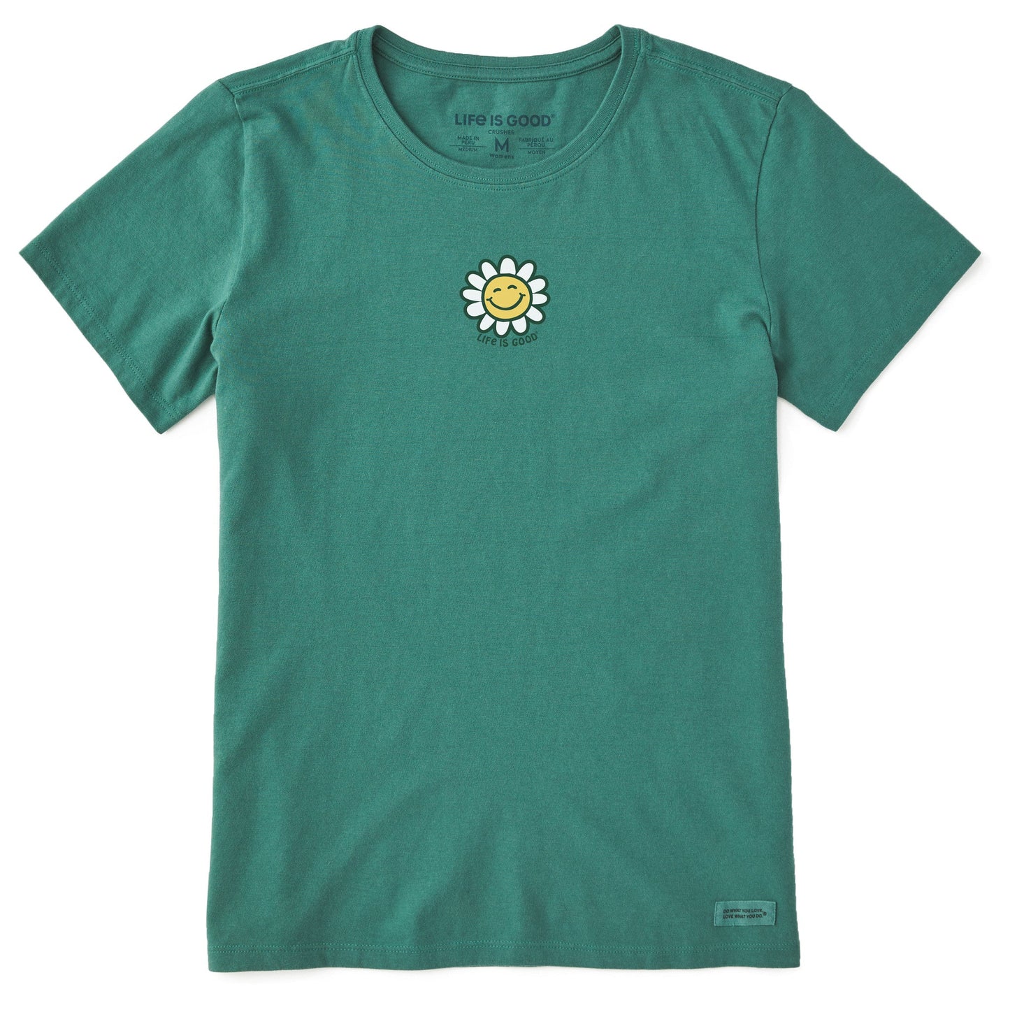 Women's Happy Smile Daisy Short Sleeve Crusher Tee