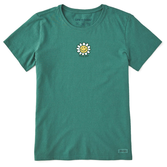 Women's Happy Smile Daisy Short Sleeve Crusher Tee
