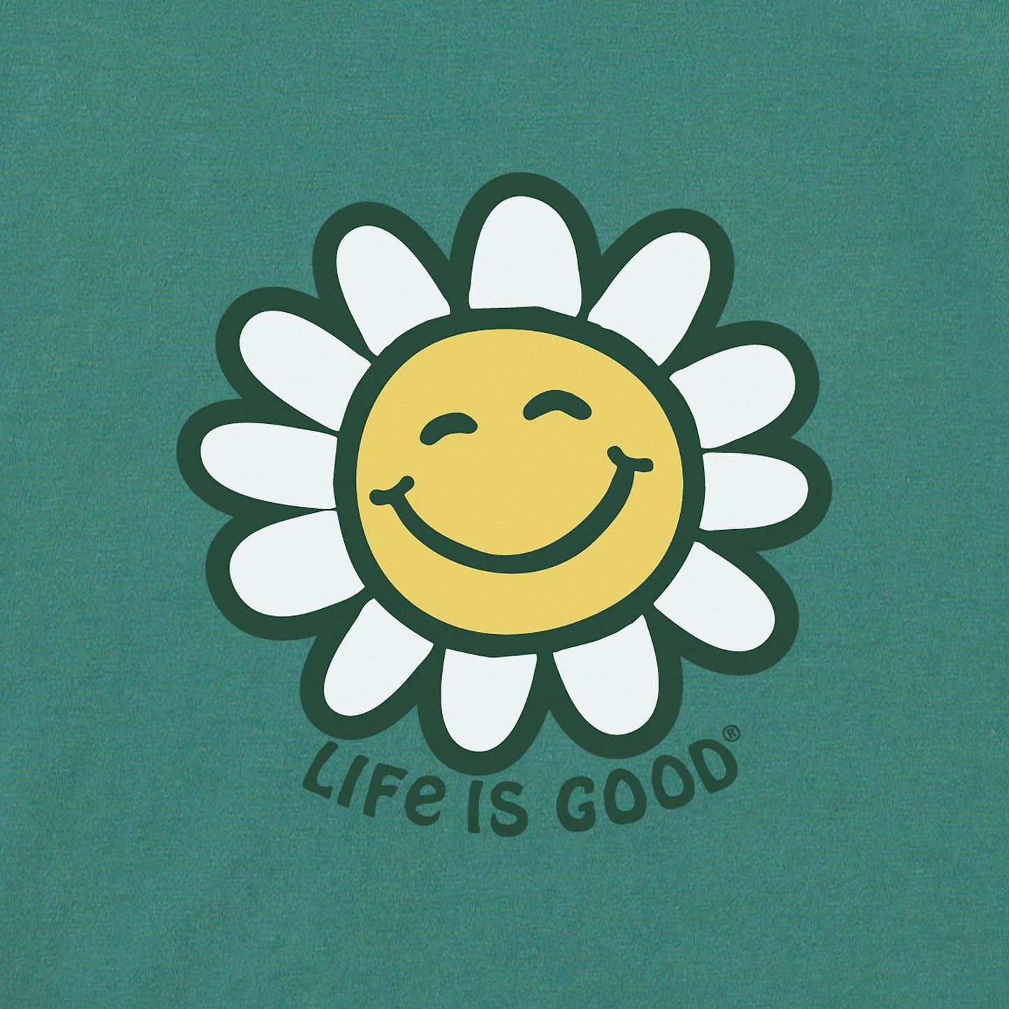 Women's Happy Smile Daisy Short Sleeve Crusher Tee
